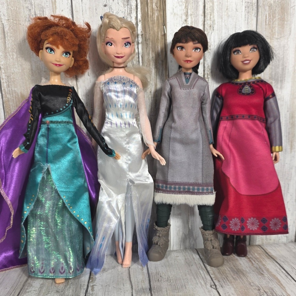 Disney Frozen 2 Doll Lot Anna Elsa Honeymaren Ryder Fashion Dolls 4pc Set